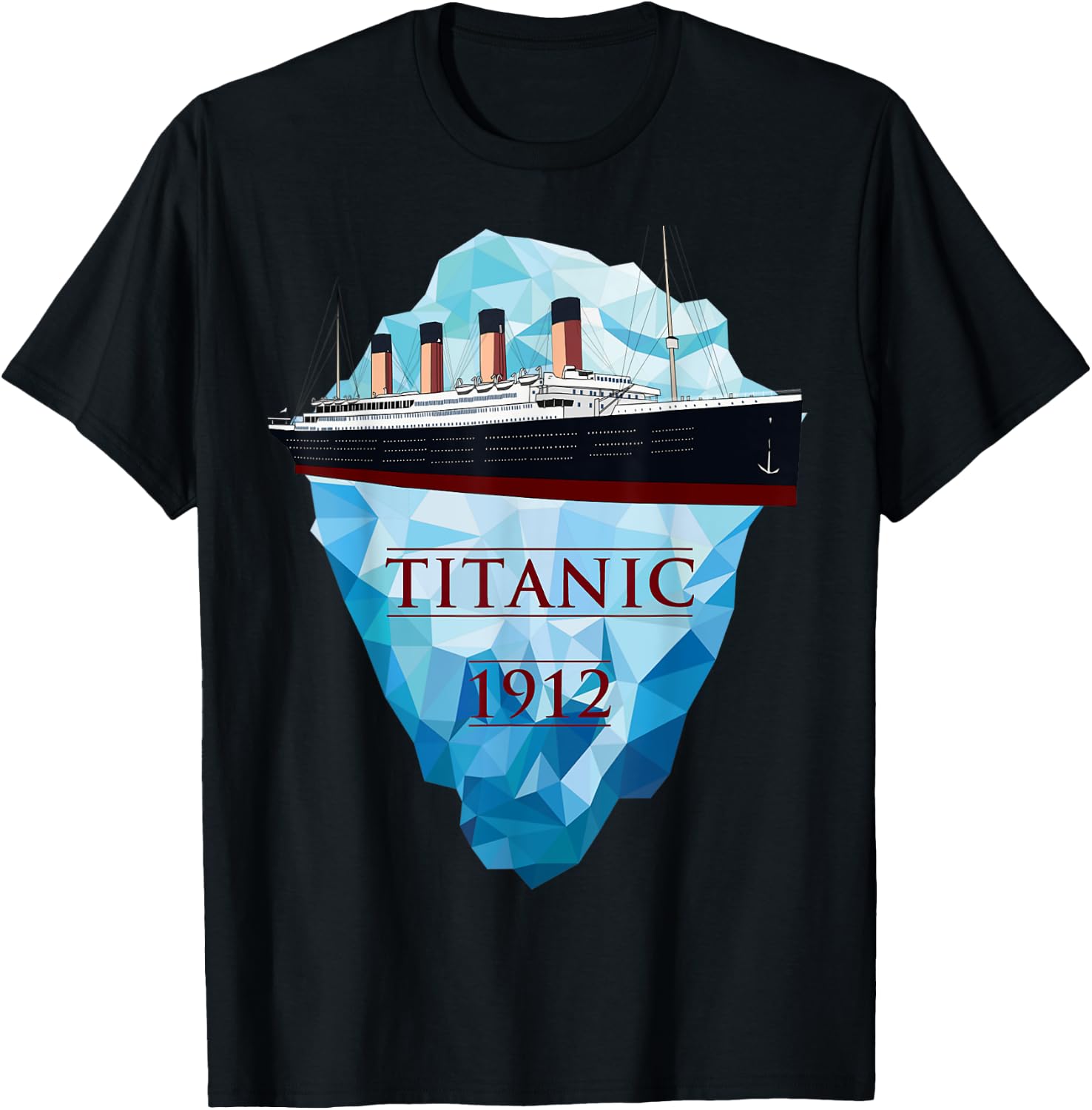 Titanic Shirt Vintage Ocean Cruise Sailing Ship Voyage 1912 T-Shirt - T-Shirt | Black