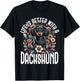 Dachshund Adorable Wiener Dog Sausage Paw Print Men Women T-Shirt - T-Shirt | Black