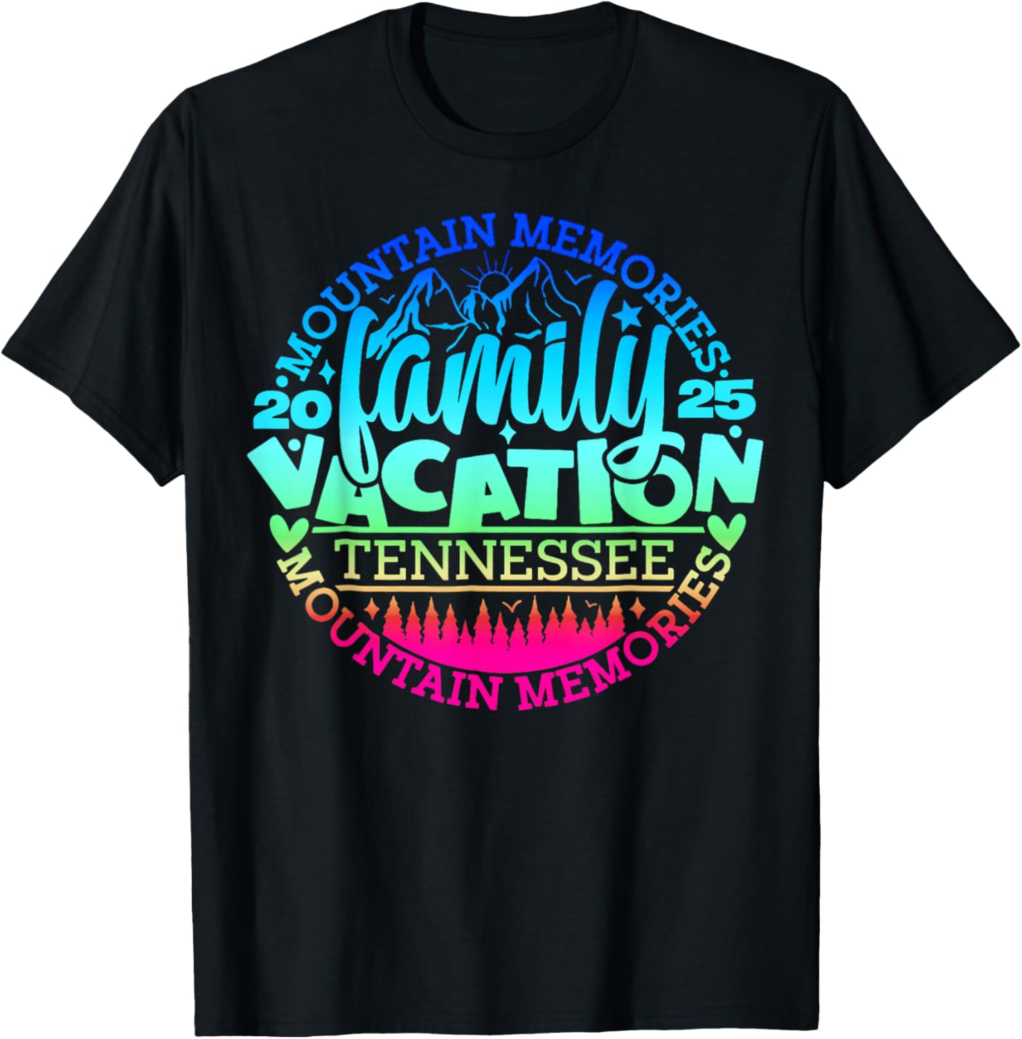 Tennessee Family Vacation Road Trip 2025 Mountain Gatlinburg T-Shirt - T-Shirt | Black