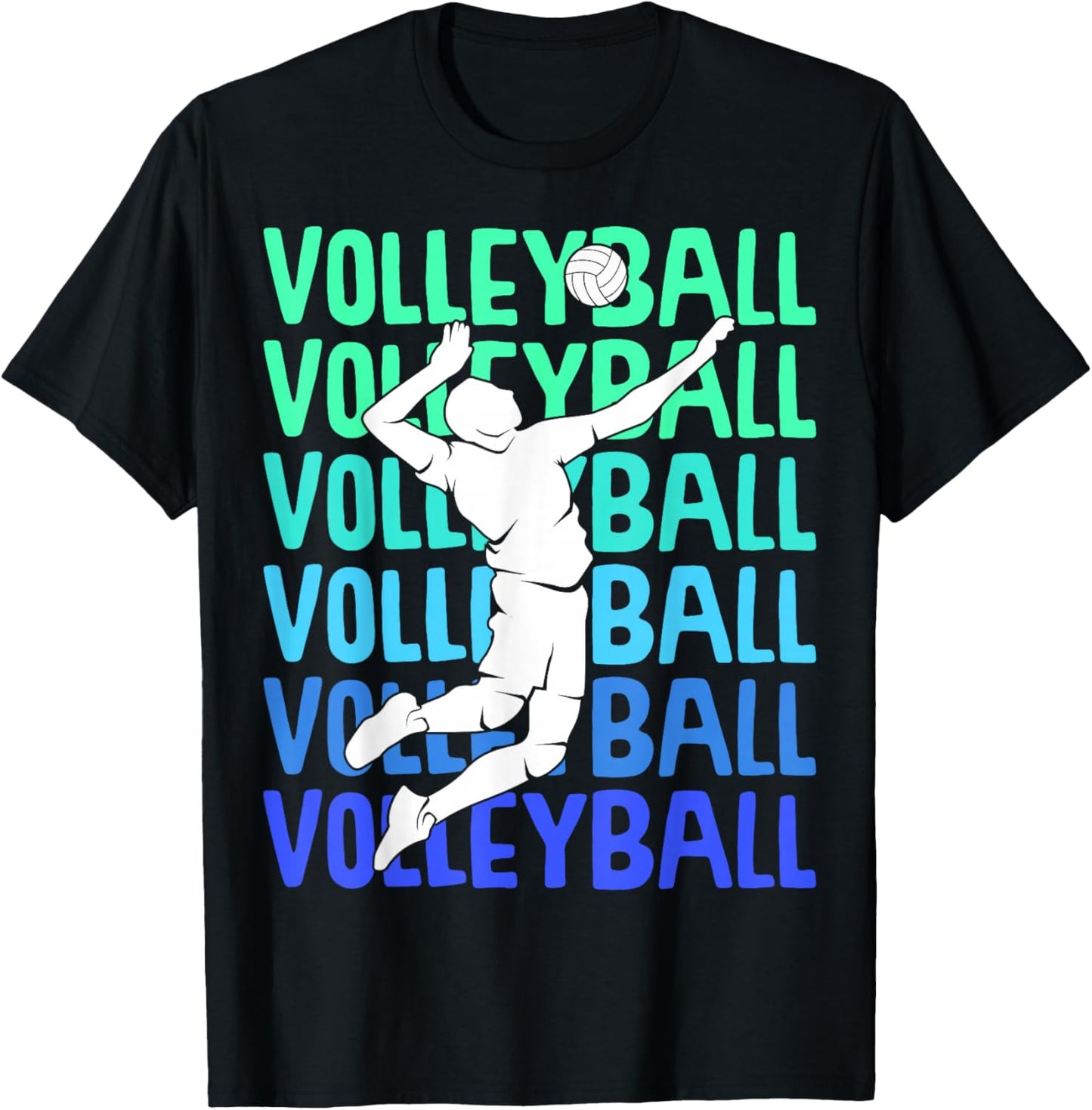Volleyball Boys Youth Men T-Shirt - T-Shirt | Black