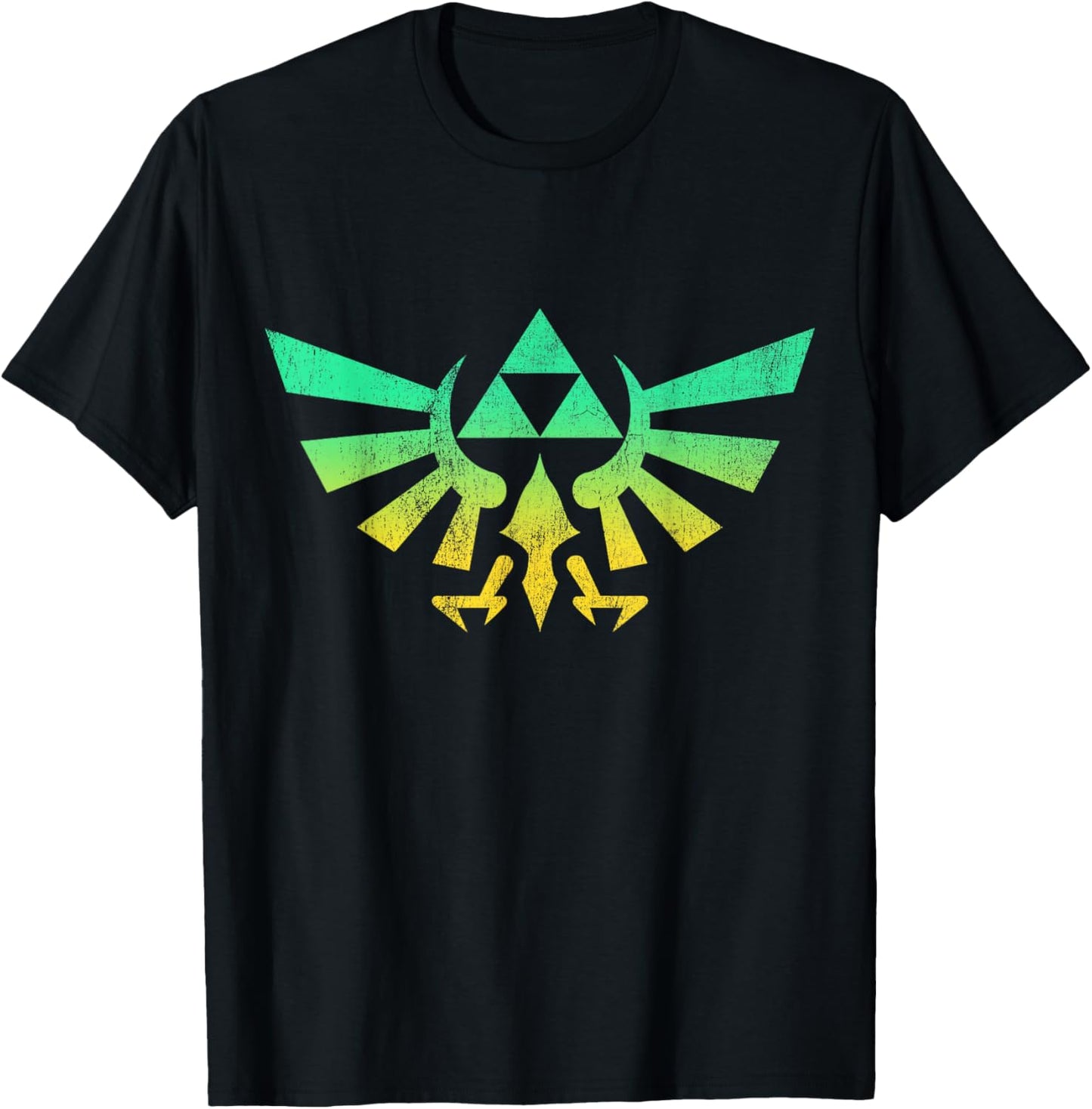 Legend of Zelda Triforce Green Fade Graphic T-Shirt - T-Shirt | Black