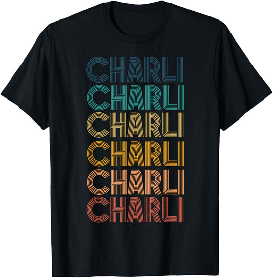Retro Vintage Charli Classic Name Cool 80s 90s T-Shirt - T-Shirt | Black