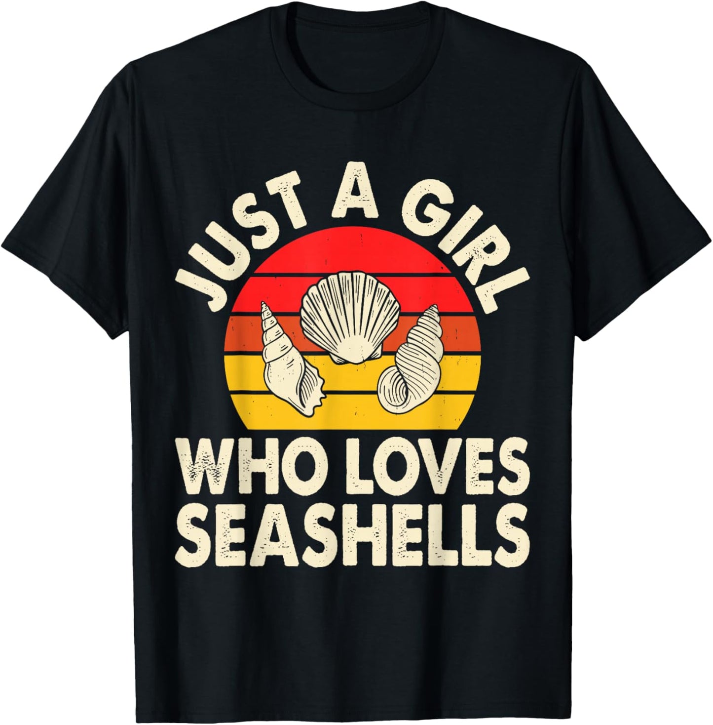Just A Girl Who Loves Seashells T-Shirt - T-Shirt | Black