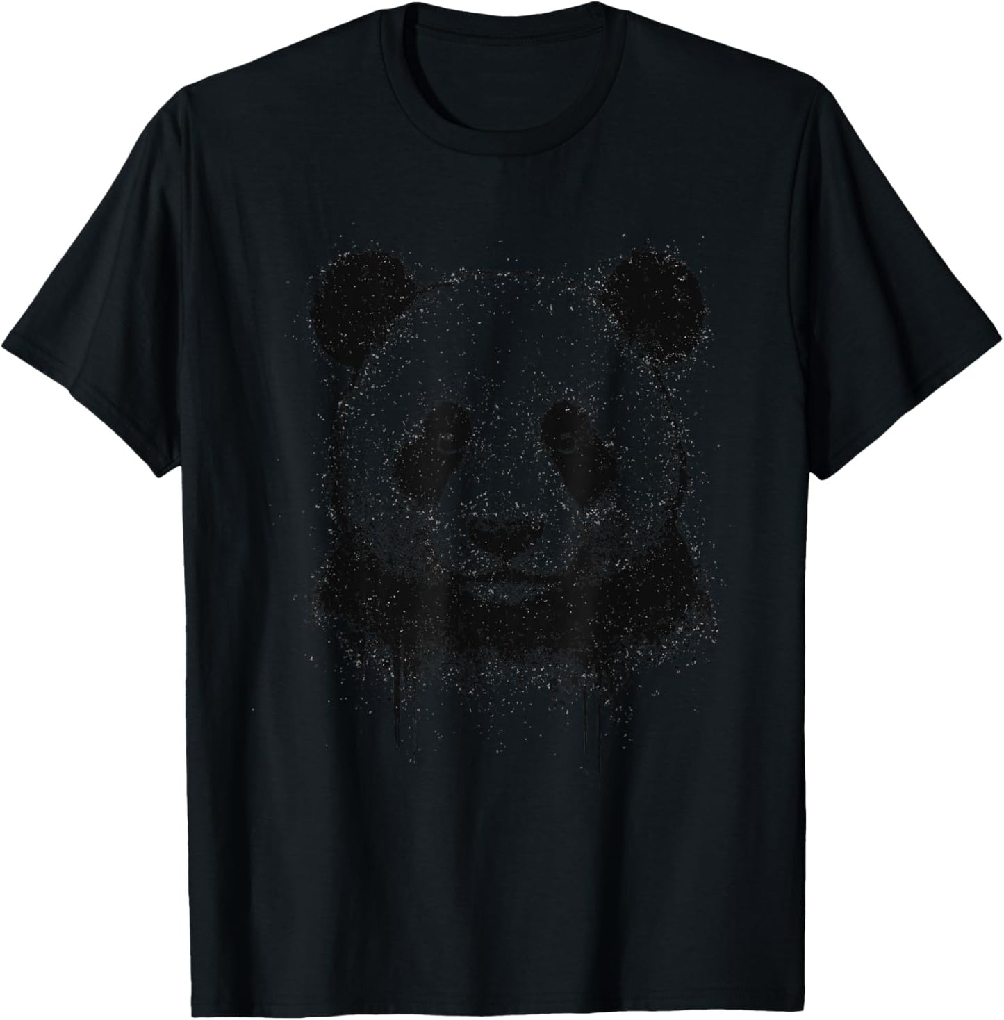 Panda Ink Art Grunge Aesthetic Edgy Arty Portrait Panda Bear T-Shirt - T-Shirt | Black