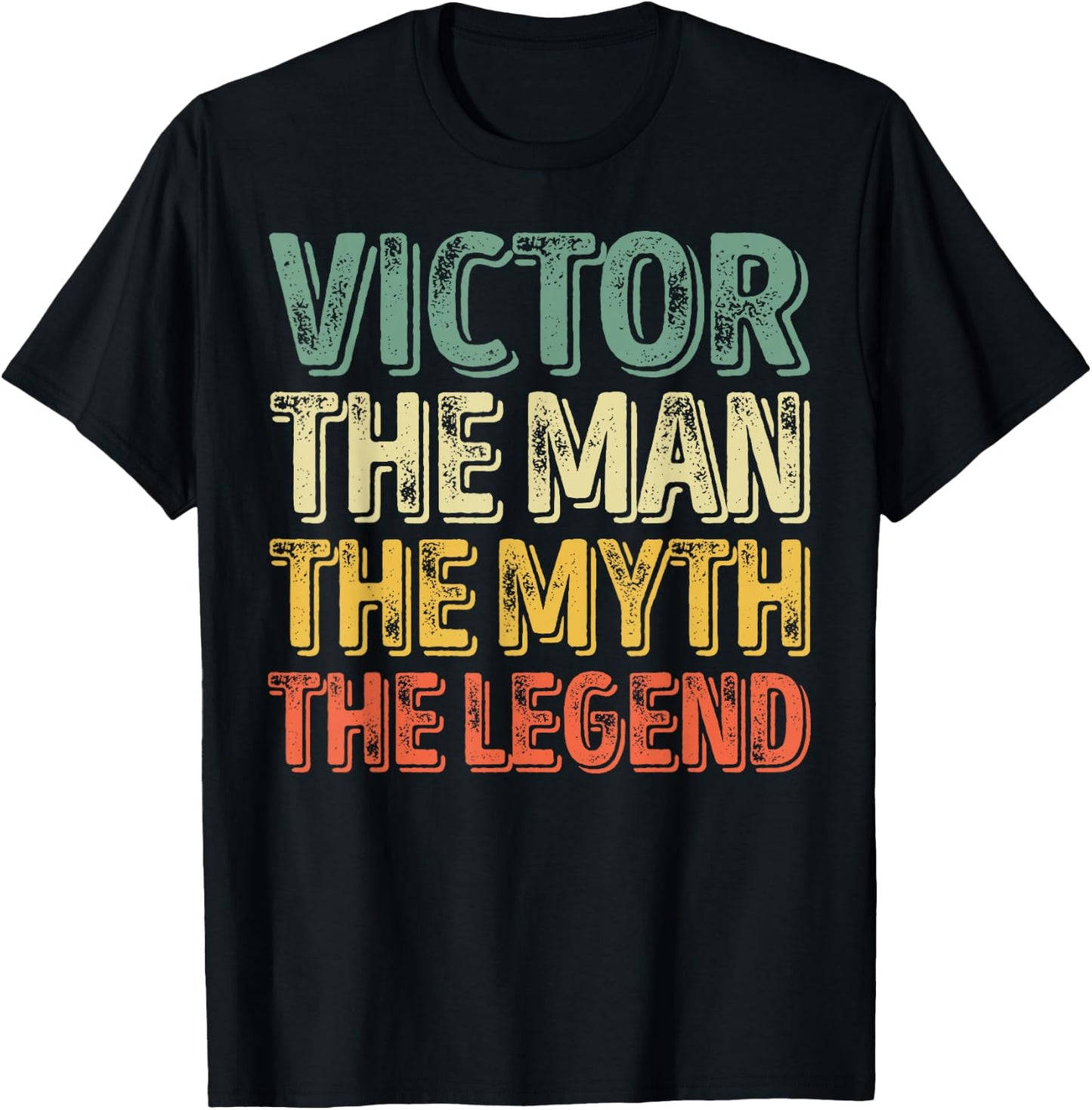 Victor The Man The Myth The Legend Shirt First Name Victor T-Shirt - T-Shirt | Black