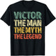 Victor The Man The Myth The Legend Shirt First Name Victor T-Shirt - T-Shirt | Black