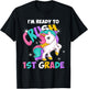I'm ready to crush 1st Grade Unicorn Back to School T-Shirt - T-Shirt | Black