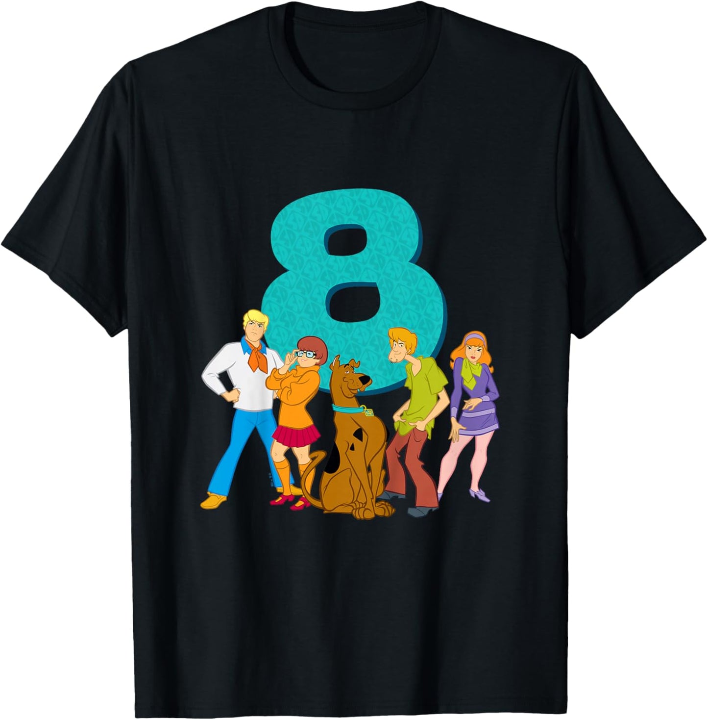 Kids Scooby-Doo 8th Birthday This Meddling Kid is 8 T-Shirt - T-Shirt | Black