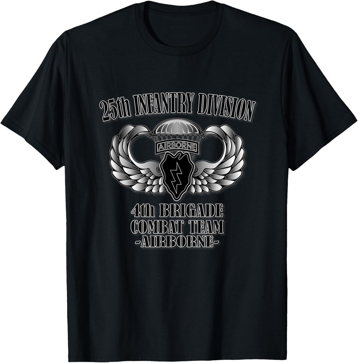 25th Infantry Division, 4th BCT- Airborne (Front Design) T-Shirt - T-Shirt | Black