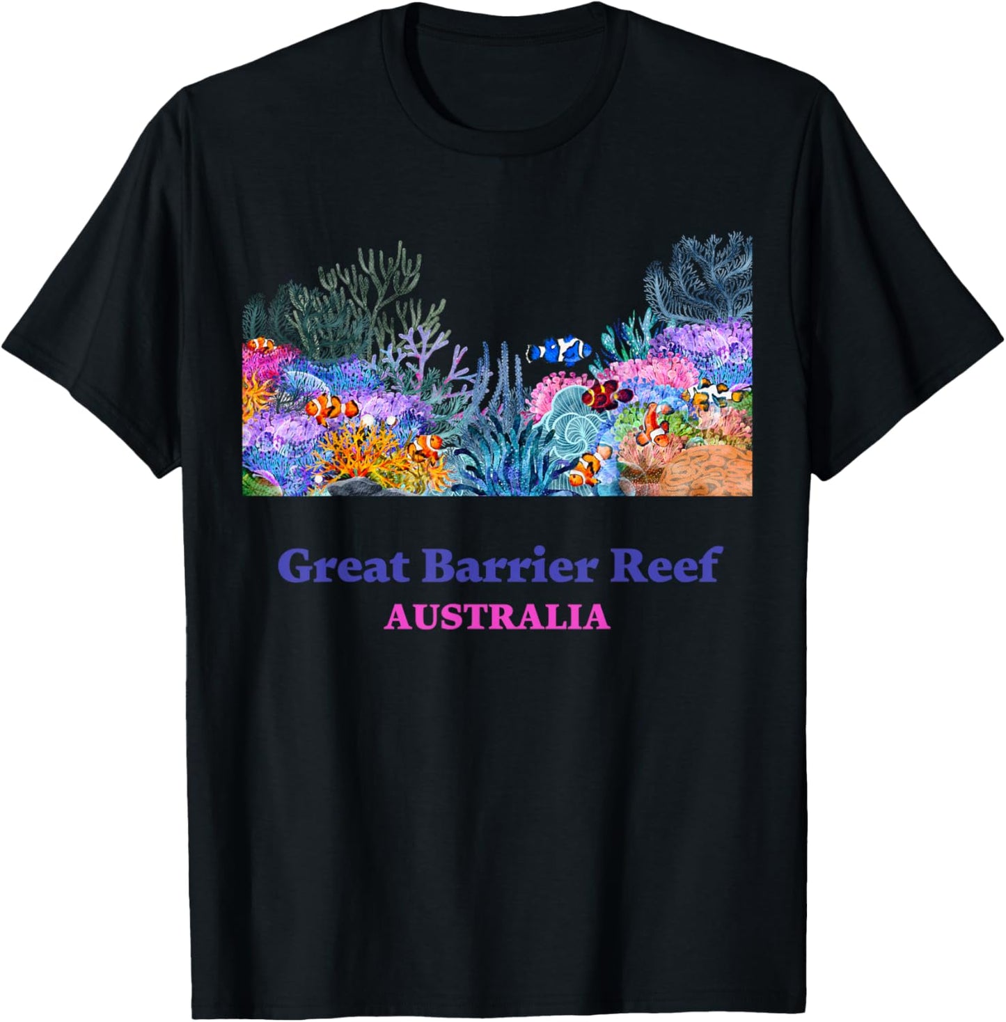 Great Barrier Reef Australia Tourist Vacation Souvenir Coral T-Shirt - T-Shirt | Black