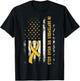 In September We Wear Gold Us Flag Childhood Cancer Awareness T-Shirt - T-Shirt | Black