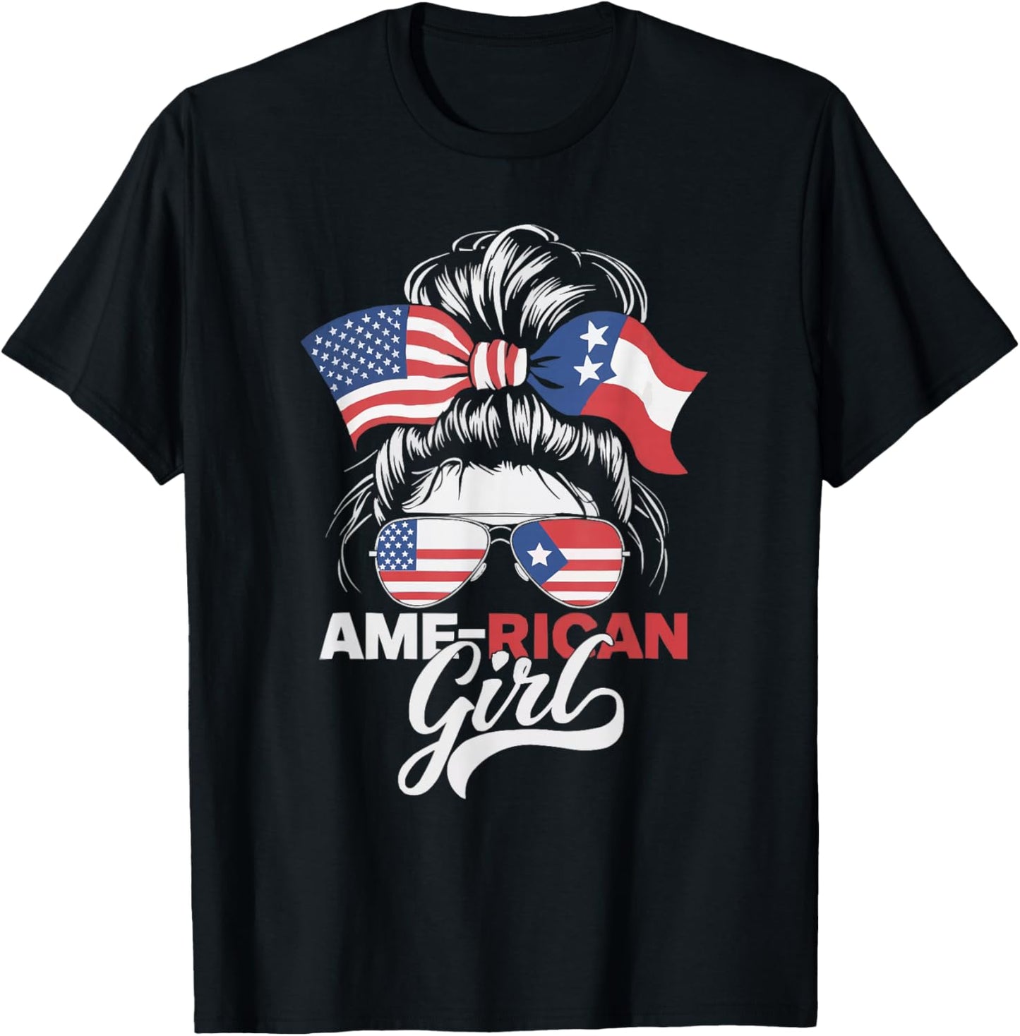 Half Puerto Rican Half American USA Flag Puerto Rico T-Shirt - T-Shirt | Black