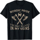 Nordic Pride Viking Blood In My Veins Axe Helmet T-Shirt - T-Shirt | Black