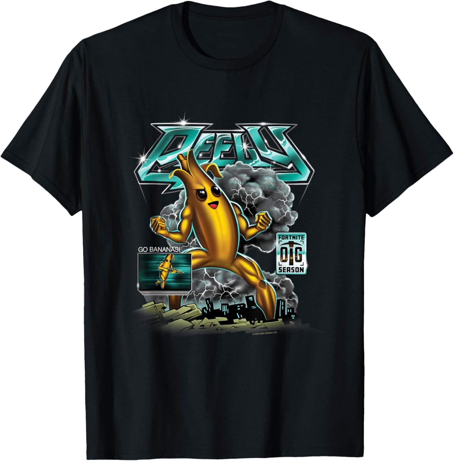 Fortnite Peely Go Bananas! T-Shirt - T-Shirt | Black