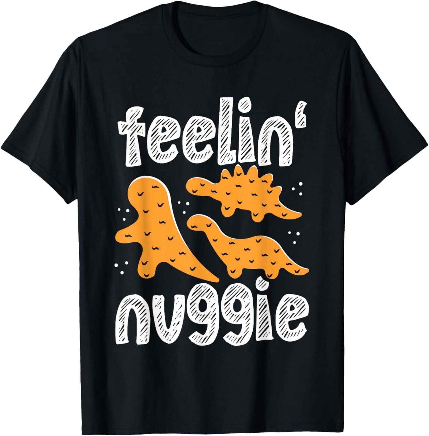 Dinosaur Chicken Nugget Lover Unique Dino Style T-Shirt - T-Shirt | Black