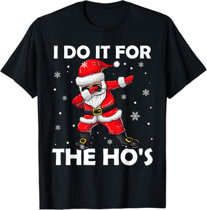 I Do It For The Hos Dabbing Santa Claus Christmas Kids Boys T-Shirt - T-Shirt | Black