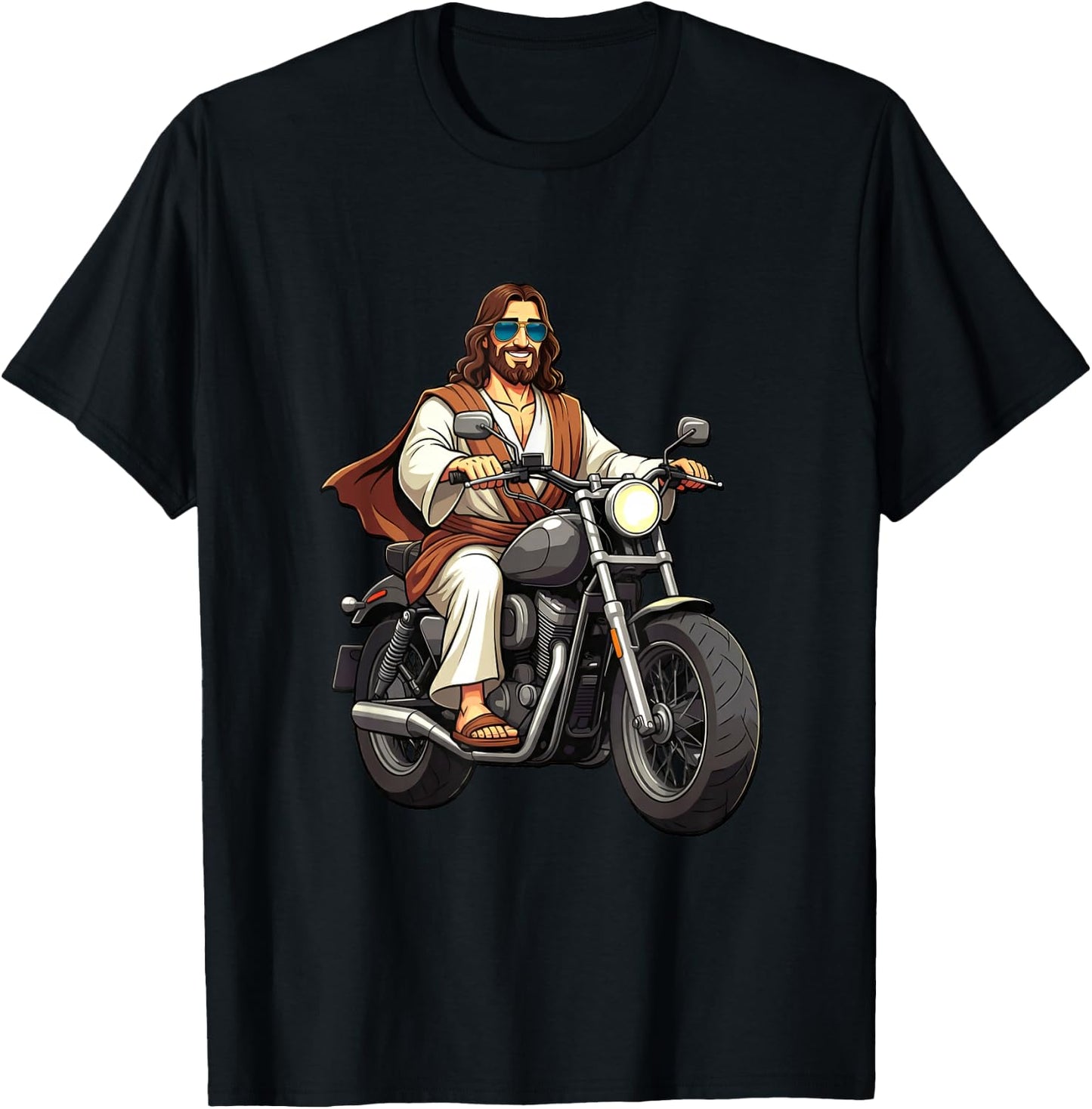 Jesus On A Motorcycle T-Shirt - T-Shirt | Black