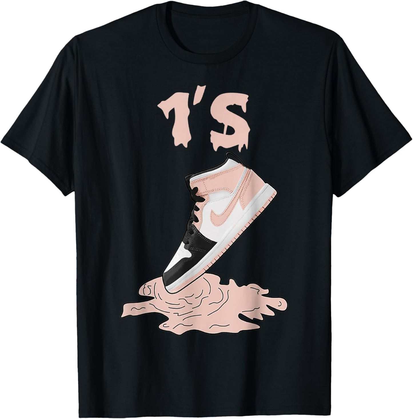 Snkr mtch 1 mid arctic crimson tint orange T-Shirt - T-Shirt | Black