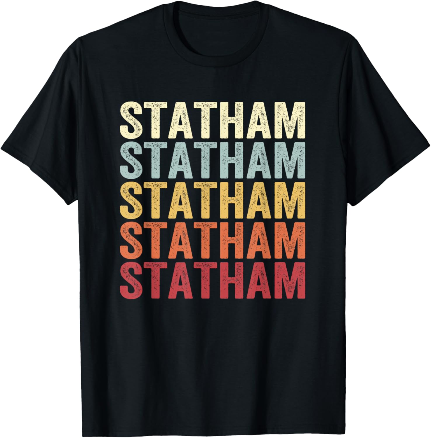 Statham Georgia Statham GA Retro Vintage Text T-Shirt - T-Shirt | Black