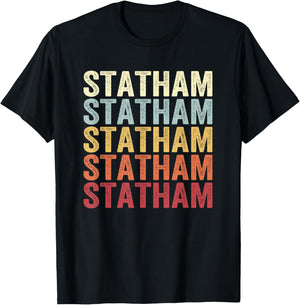 Statham Georgia Statham GA Retro Vintage Text T-Shirt - T-Shirt | Black