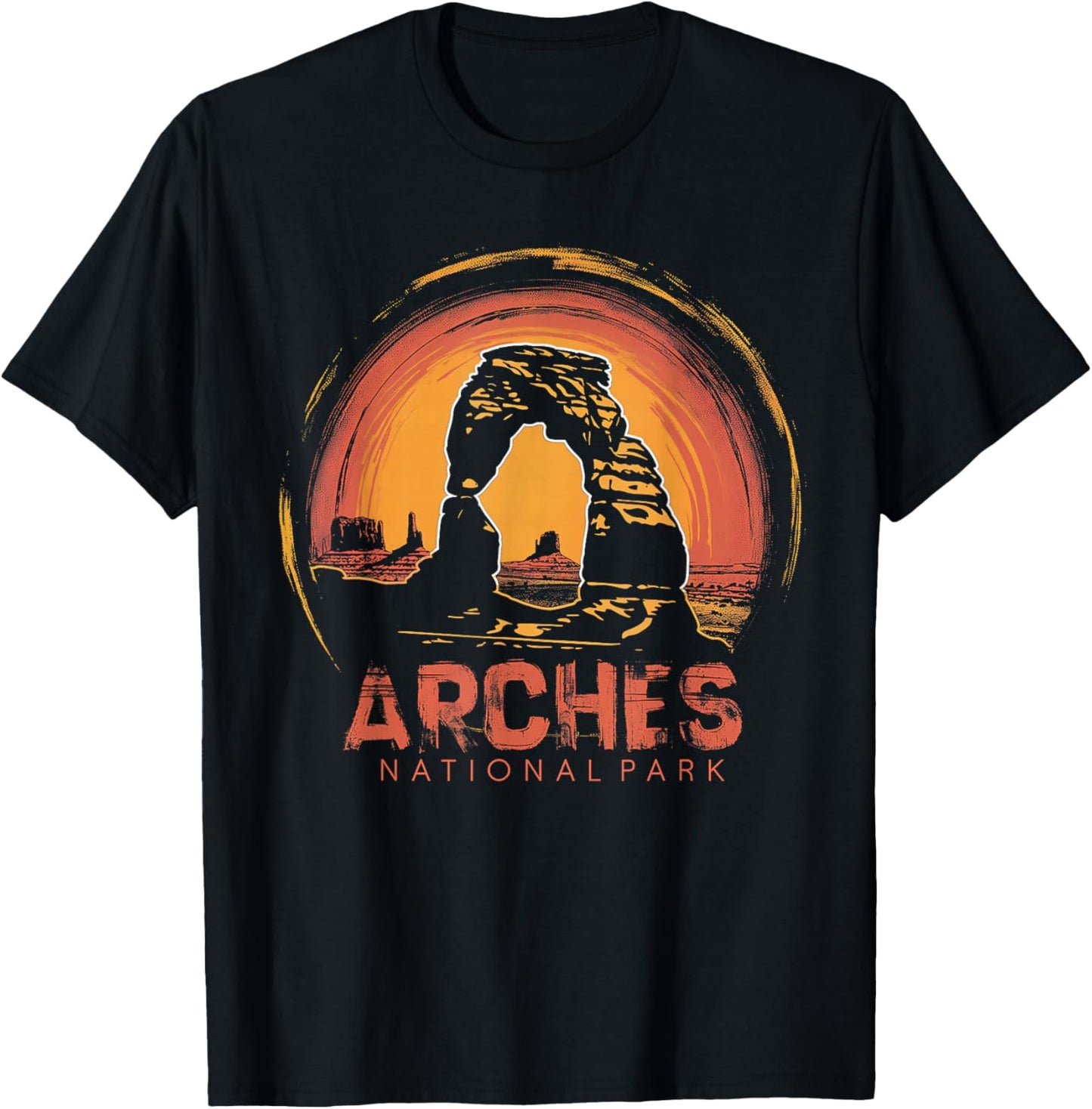 Arches - US National Park Utah Vintage Men Women Kids Retro T-Shirt - T-Shirt | Black