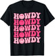 Groovy Howdy Western Girl Country Rodeo Pink Cowgirl Retro T-Shirt - T-Shirt | Black
