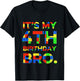 Kids Cute 4th Birthday Shirt 4 Years Old Block Building Boys T-Shirt - T-Shirt | Black