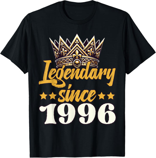 Legendary King Since 1996 Birthday T-Shirt - T-Shirt | Black