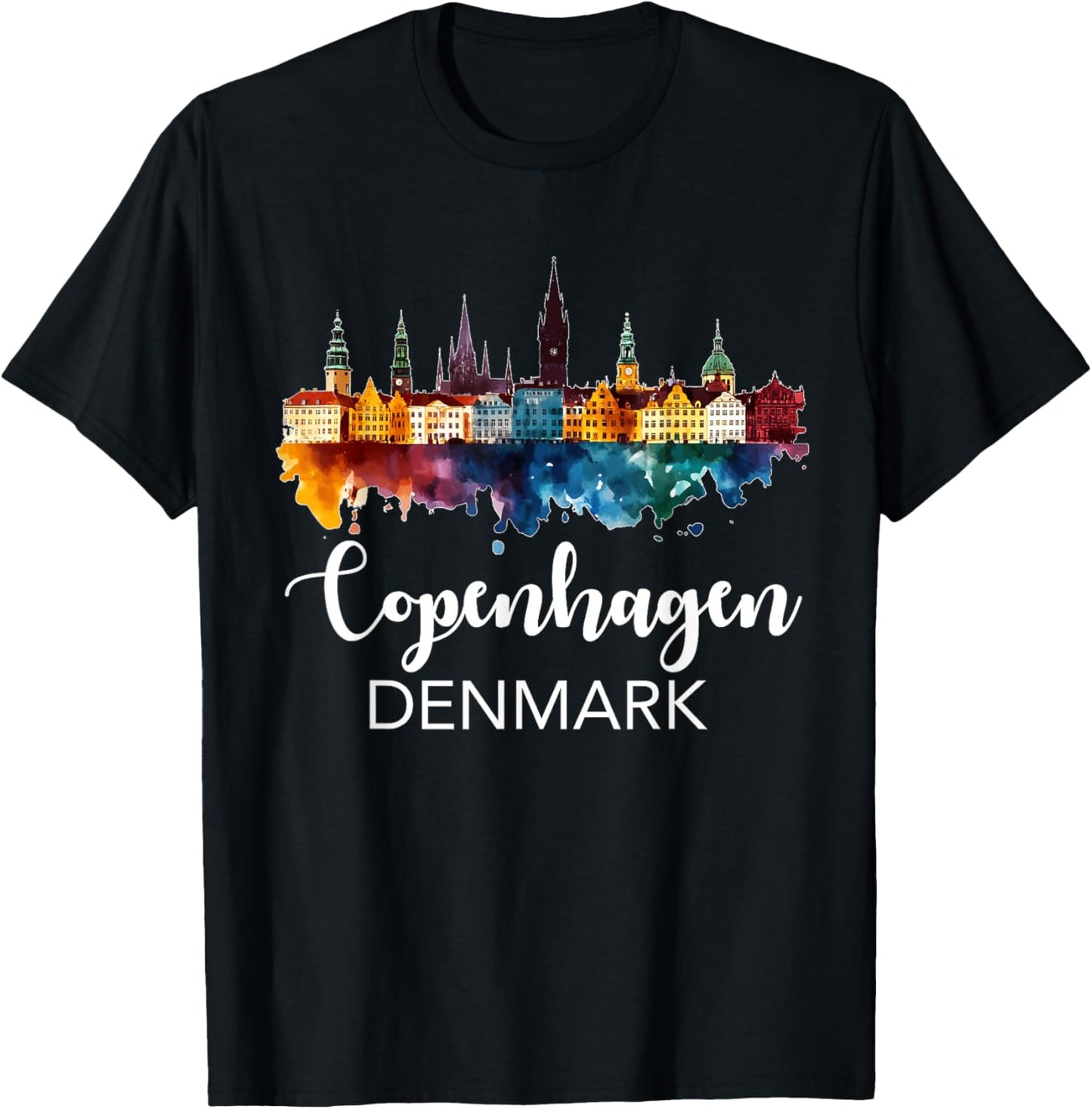Copenhagen Souvenir Denmark Skyline Proud Danish Men Women T-Shirt - T-Shirt | Black