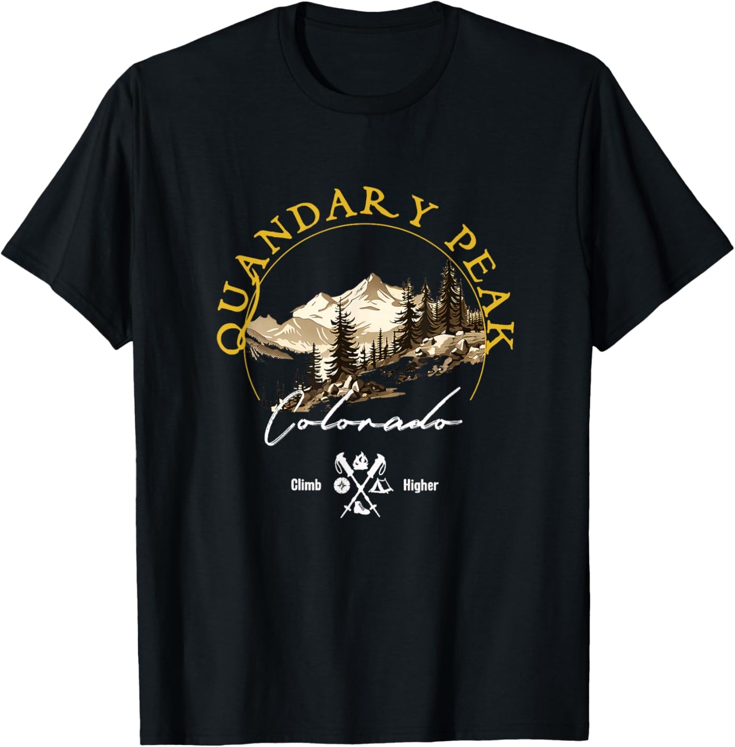 Quandary Peak Retro Vintage Apparel - Quandary Peak Souvenir T-Shirt - T-Shirt | Black