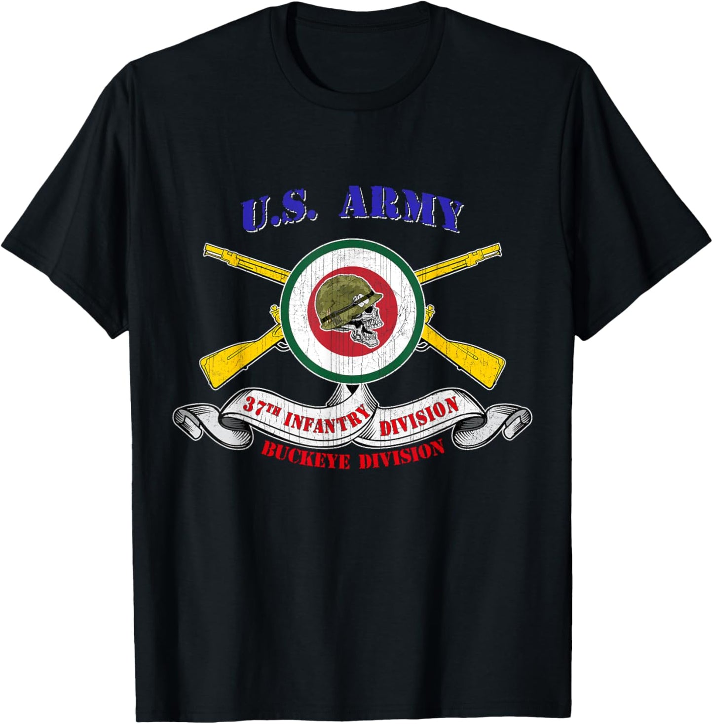 37th Infantry Division 37th ID Veteran Buckeye Division T-Shirt - T-Shirt | Black