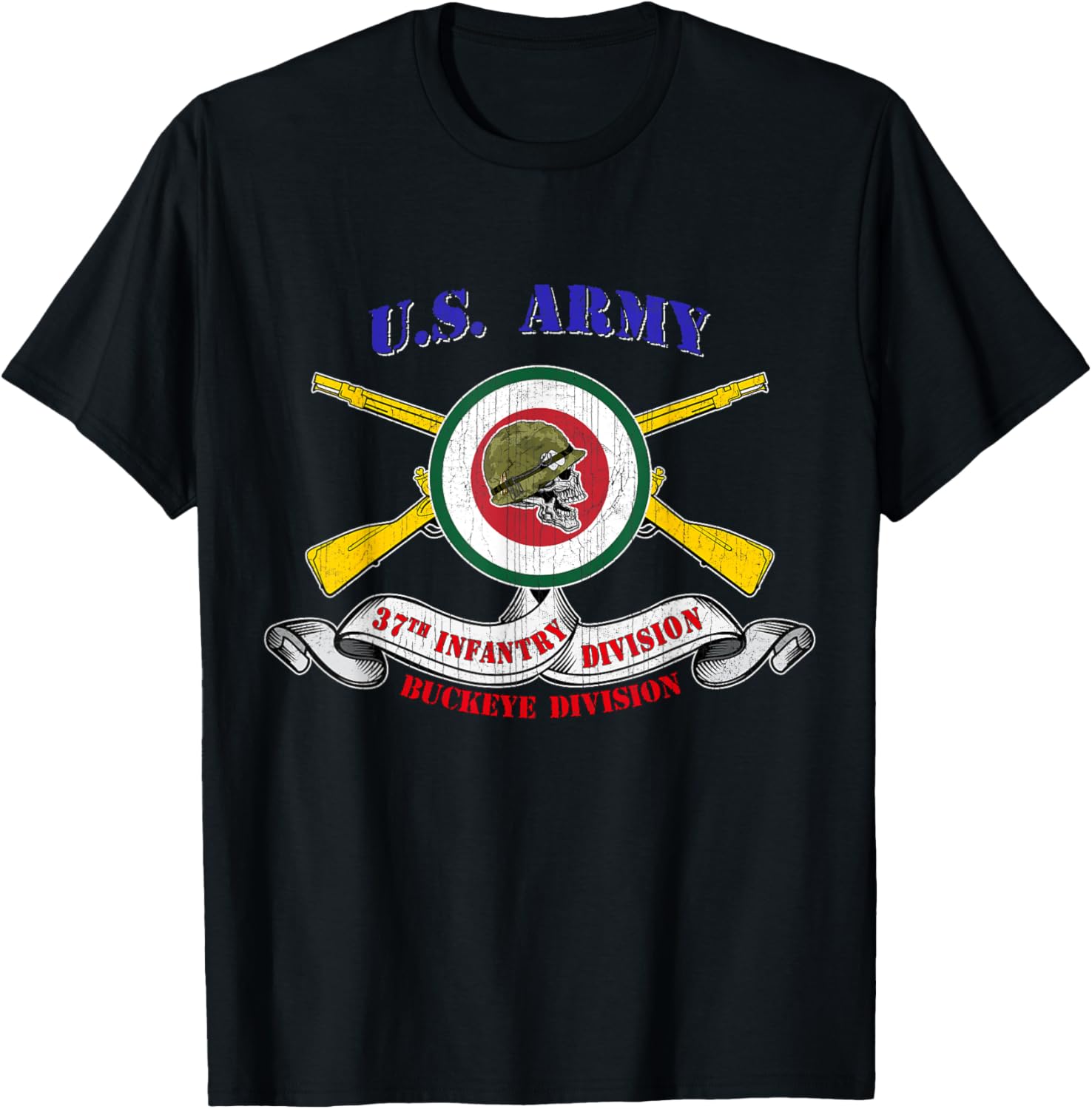 37th Infantry Division 37th ID Veteran Buckeye Division T-Shirt - T-Shirt | Black