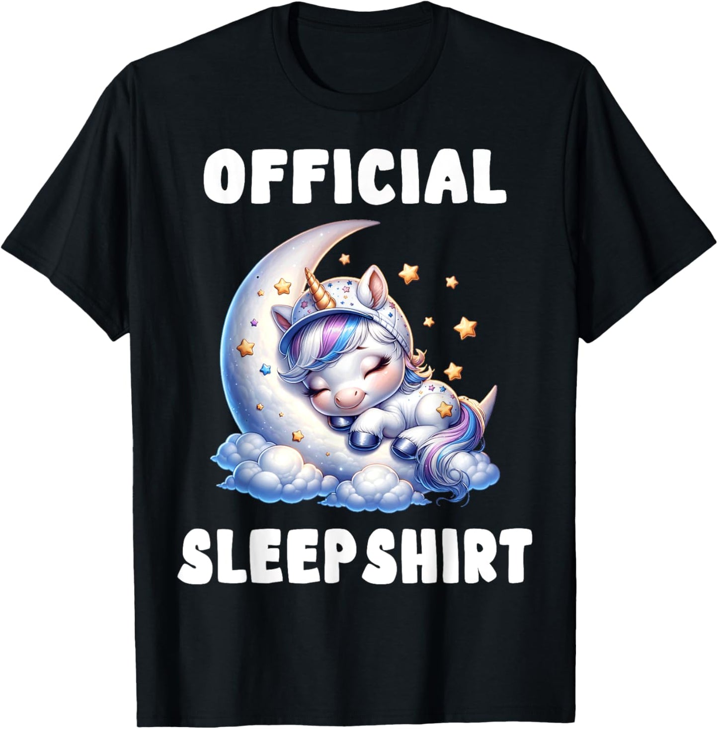 Unicorn - Official Sleepshirt Pajamas Nightgown T-Shirt - T-Shirt | Black