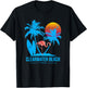 Clearwater beach. Flamingo and palm trees tropical sunset T-Shirt - T-Shirt | Black