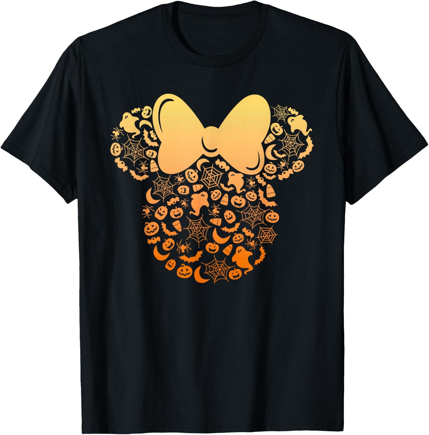 Disney Minnie Mouse Halloween Ghosts & Pumpkins Gradient T-Shirt - T-Shirt | Black
