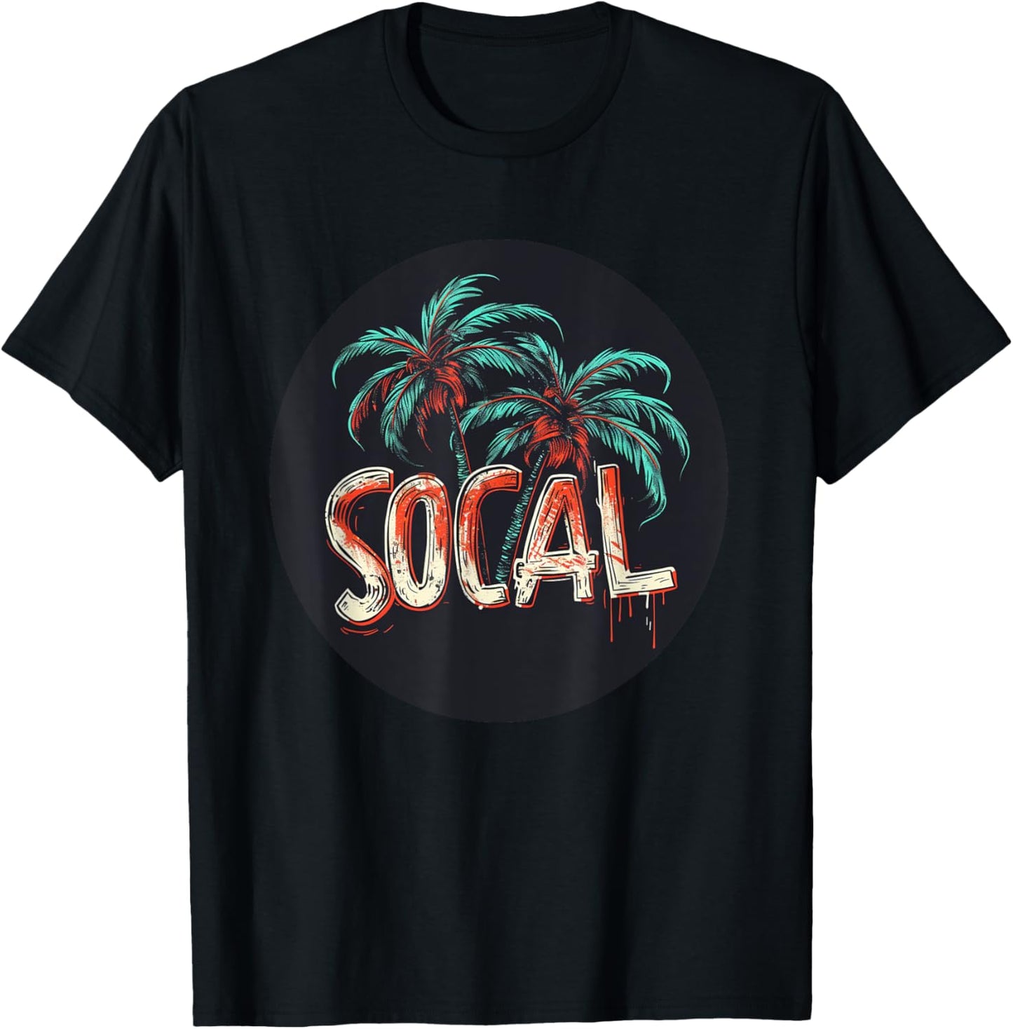 Pal Trees Vacation in Southern California for SoCal Lovers T-Shirt - T-Shirt | Black