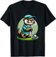 Retired Otter Golfer On Golf Course With Golfclub T-Shirt - T-Shirt | Black
