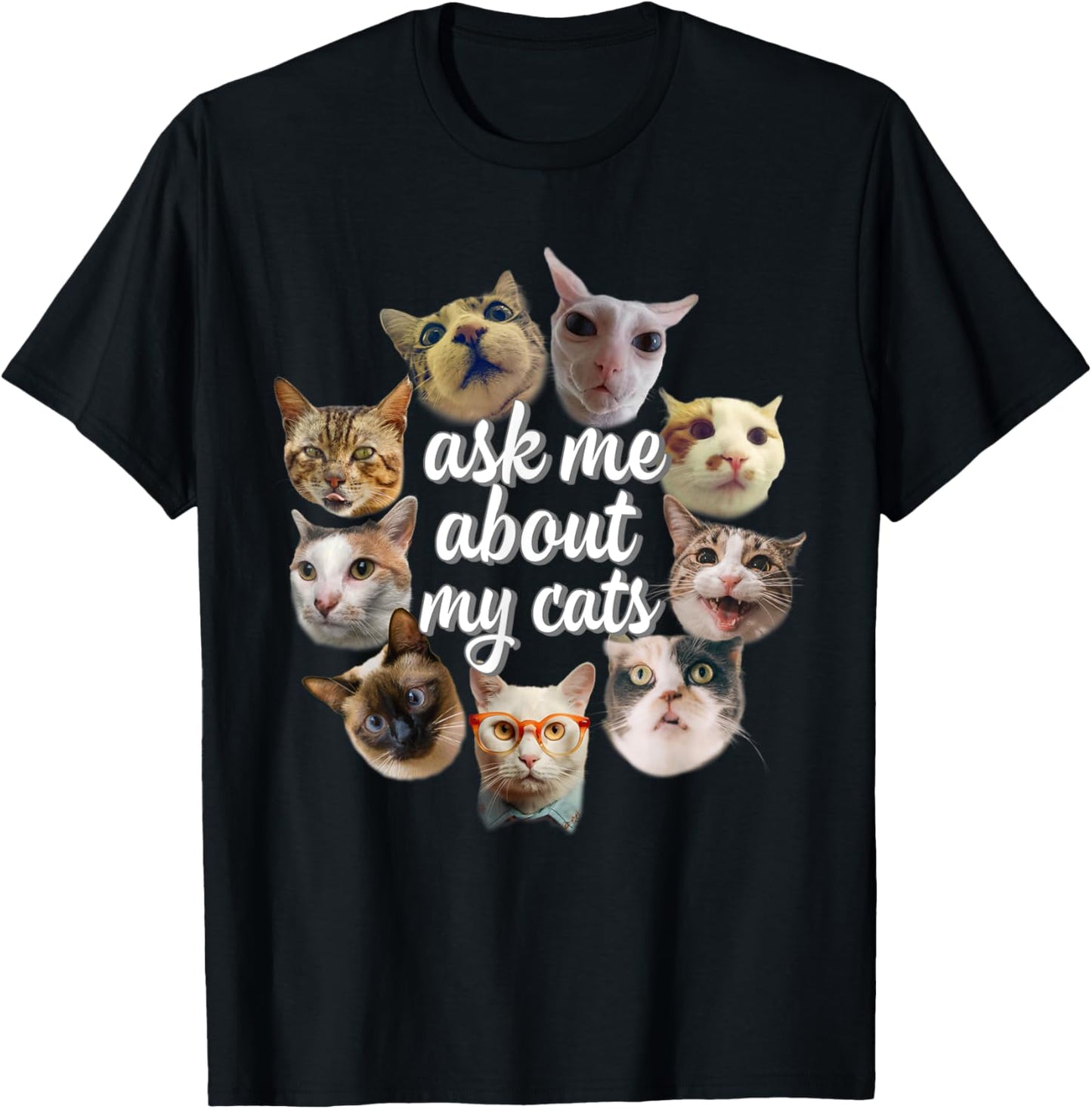 Ask Me About My Cats Funny Cat Lovers Women T-Shirt - T-Shirt | Black