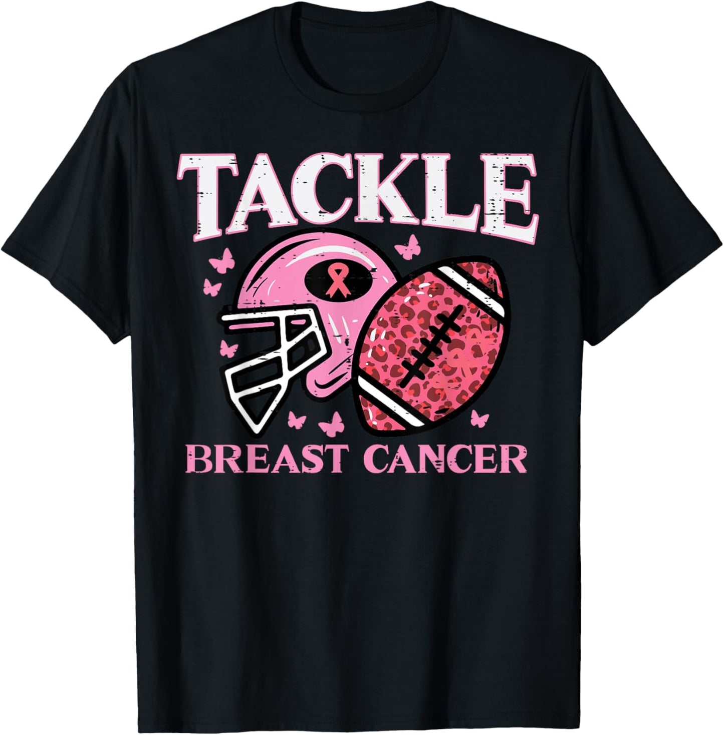 Breast Cancer American Football Awareness Men Boys Kid Women T-Shirt - T-Shirt | Black
