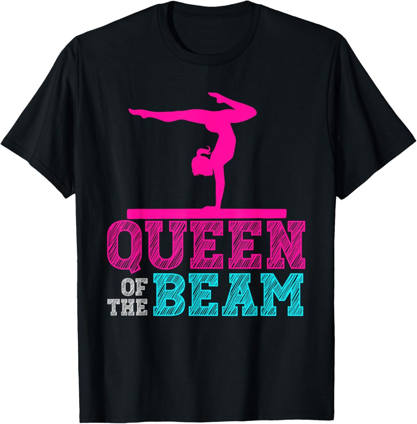 Queen of the Beam Girls Women Balance Artistic Gymnastics T-Shirt - T-Shirt | Black
