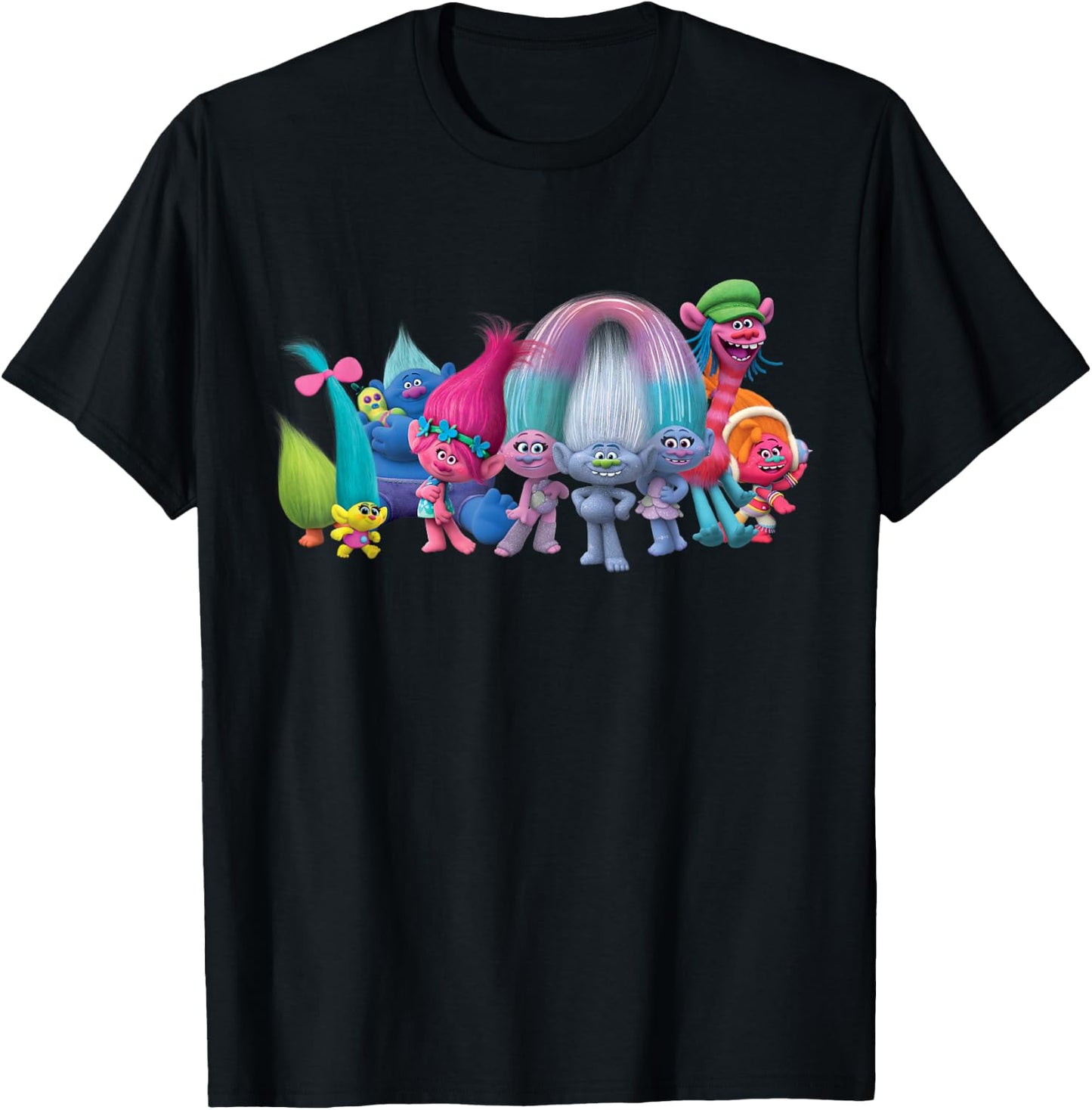 DreamWorks Trolls All Troll Friends Small T-Shirt - T-Shirt | Black