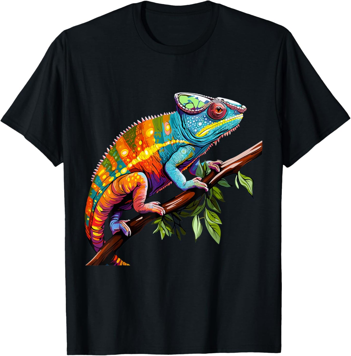 Chameleon Reptile Graphic T-Shirt - T-Shirt | Black