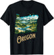 Oregon State PNW Nature Mt Hood Columbia River Eagle Forest T-Shirt - T-Shirt | Black