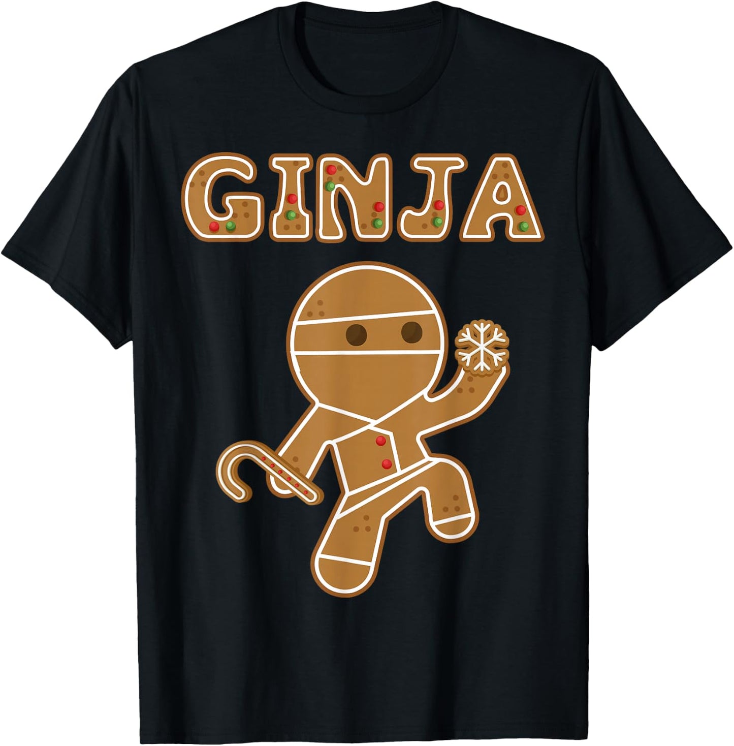 The Ginja | Funny Gingerbread Man Ginger Gift Bake Off T-Shirt - T-Shirt | Black