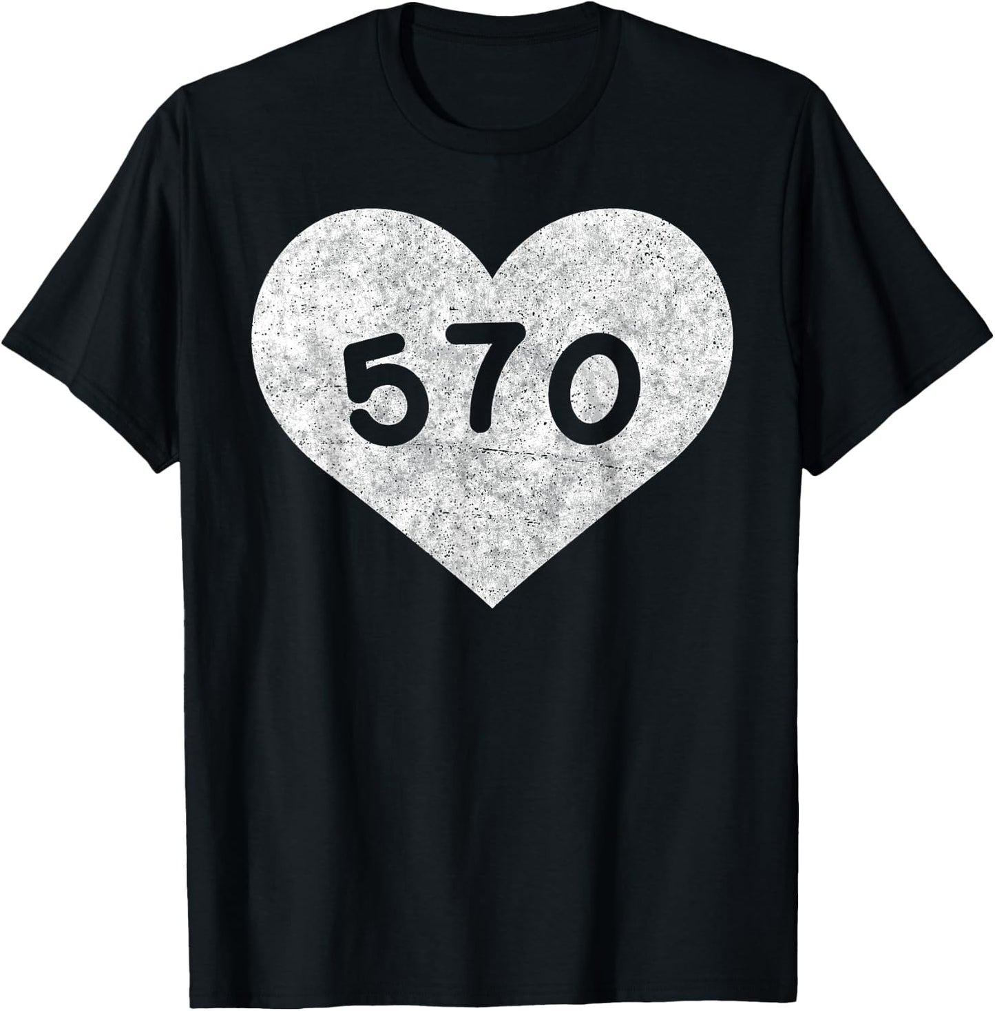 Pennsylvania Area Code 570 Heart Shirt State Gift T-Shirt - T-Shirt | Black
