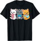 Anime Cat Boba Tea Gaming Ramen Cats Gifts Women Kid T-Shirt - T-Shirt | Black