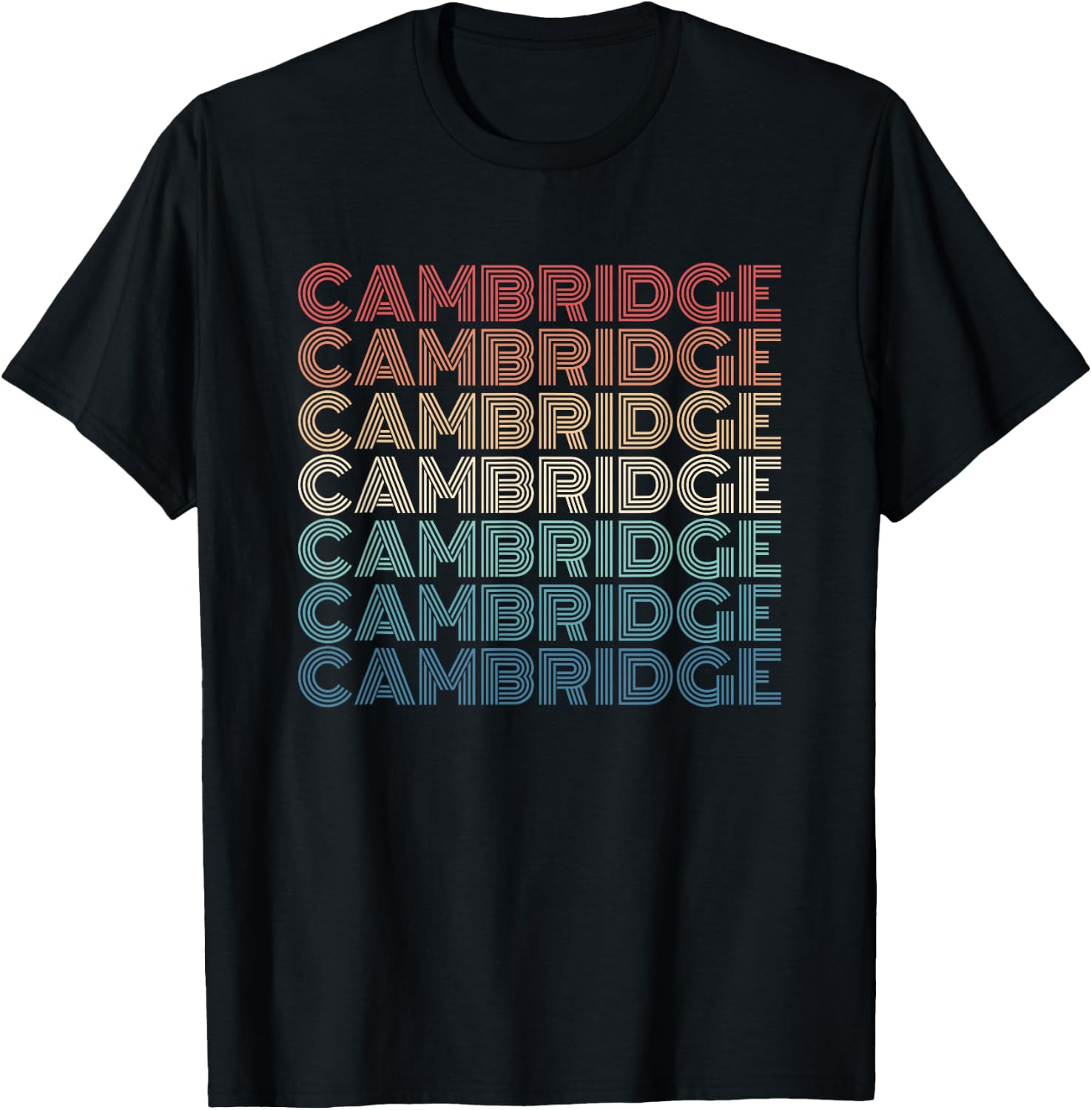 Retro Cambridge England T-Shirt - T-Shirt | Black