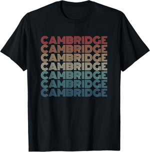 Retro Cambridge England T-Shirt - T-Shirt | Black