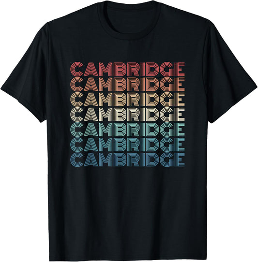 Retro Cambridge England T-Shirt - T-Shirt | Black
