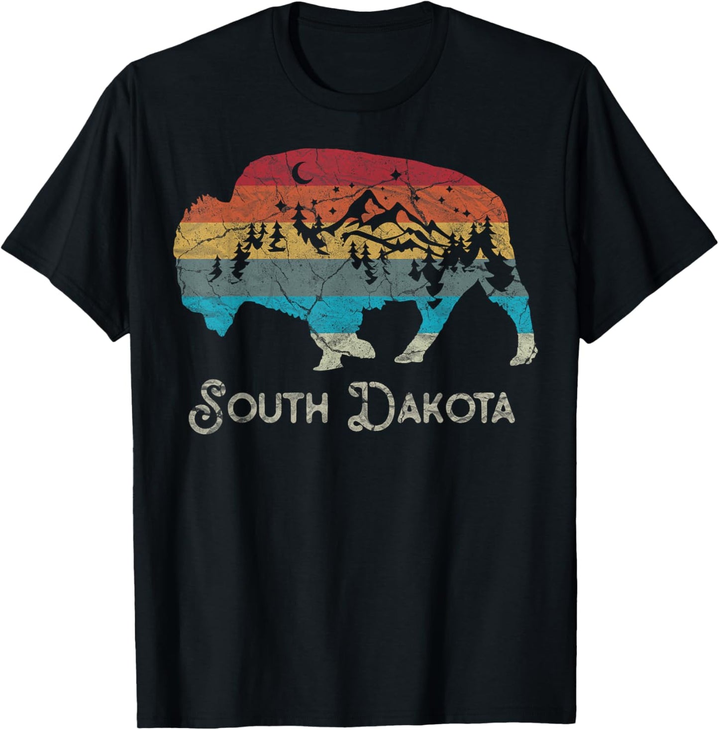 Buffalo South Dakota The Mount Rushmore State National Parks T-Shirt - T-Shirt | Black